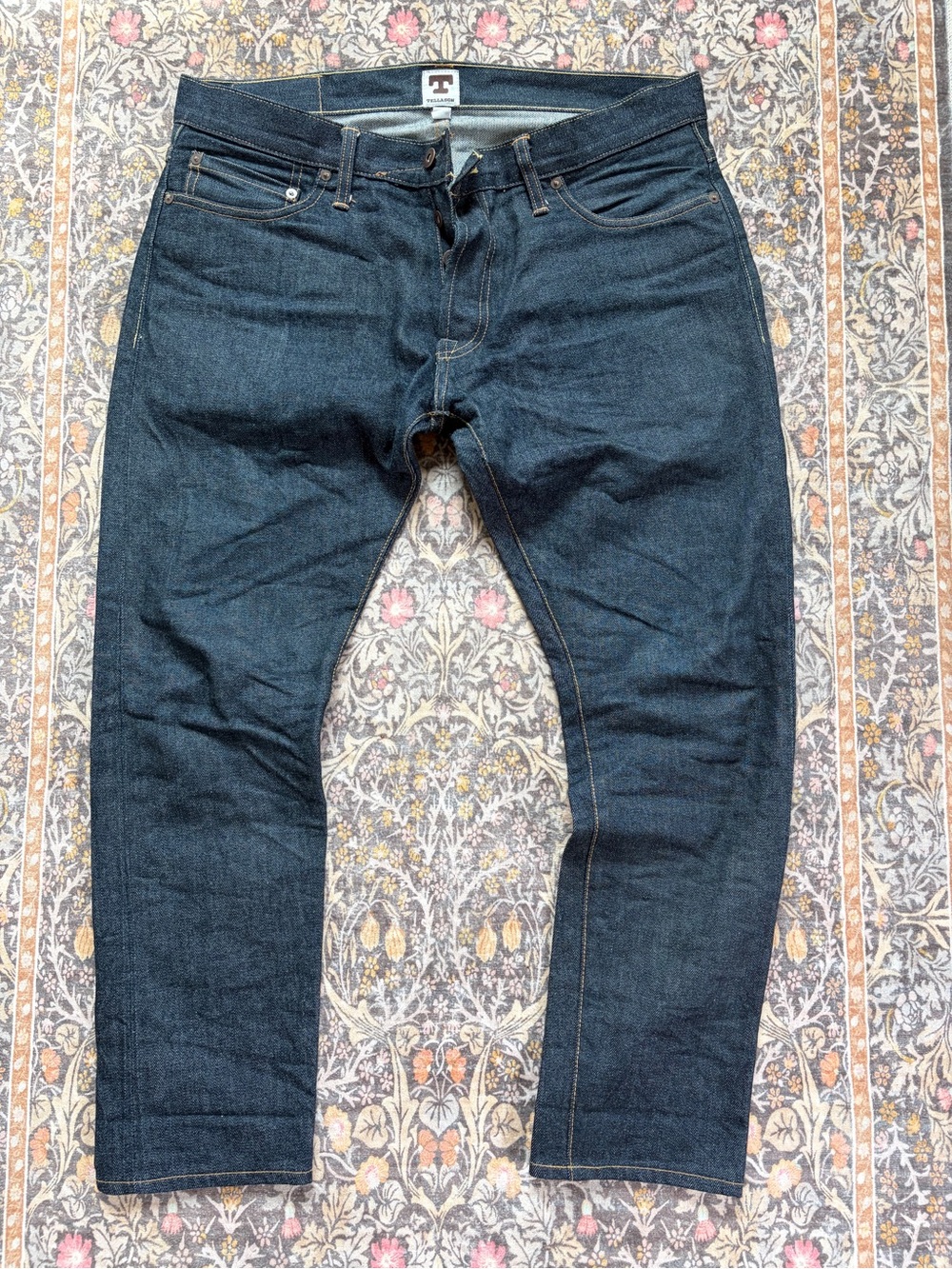 Tellason Gustave 34W 28L slim tapered 12.5oz Japanese selvage denim jeans